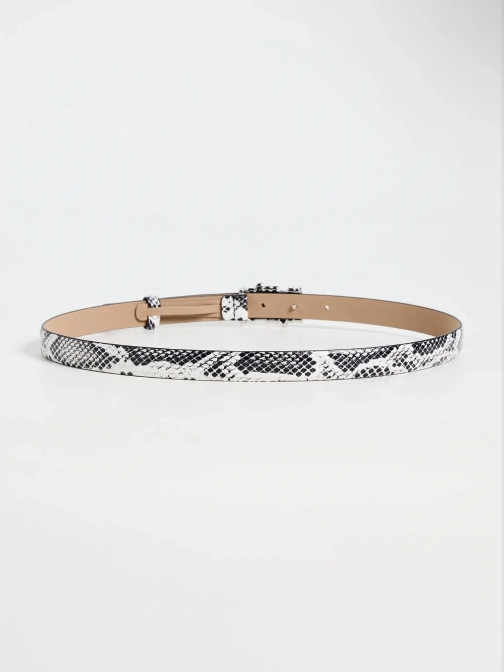 B-Low The Belt Vesna Mini Python Snakeskin Silver Buckle Belt Size Large NEW - Picture 4 of 5